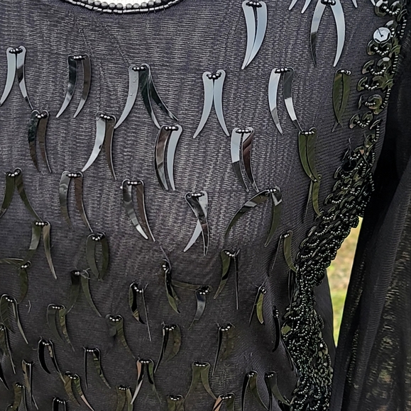 NWT beaded black top - Picture 3 of 8